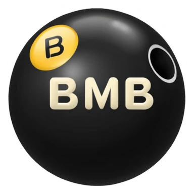 Black pull Ball with MB written on it. Nothing else no holes or anything. sticker