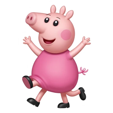 Peppa Pig mid-step in the Griddy dance sticker
