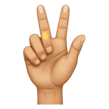 Create an emoji of a right hand. The thumb and middle finger of the right hand are pressed together, with the index finger positioned between them. The remaining fingers are curled into a fist. Add motion lines around the emoji to indicate a downward hand movement. sticker
