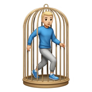 person stepping out of a dark cage into light sticker