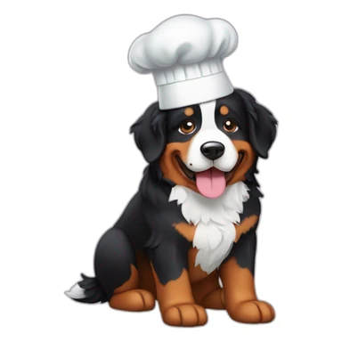 bernese mountain dog with a chef top hat sticker