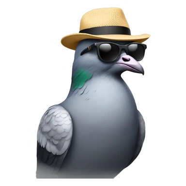 pigeon in a hat and sunglasses sticker