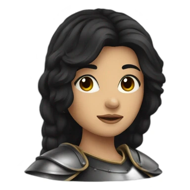 knight woman with black hair sticker