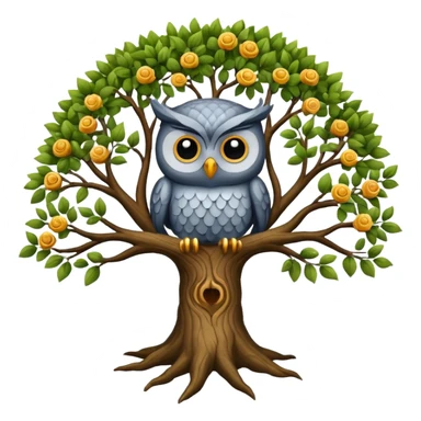 Tree of life with an owl sticker