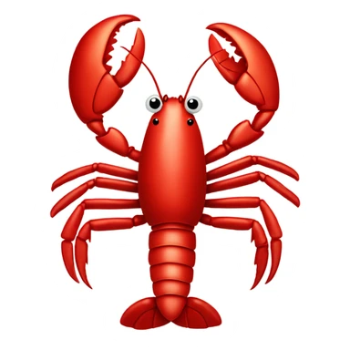 red valentines day heart card with lobster sticker