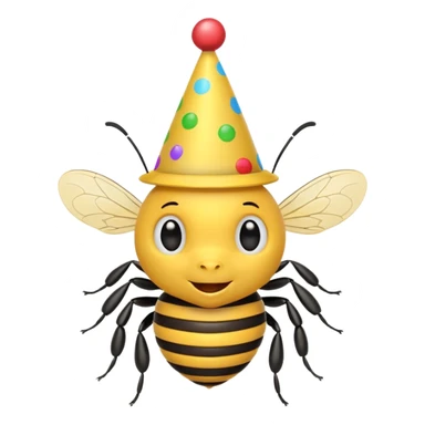 party hatted bee sticker