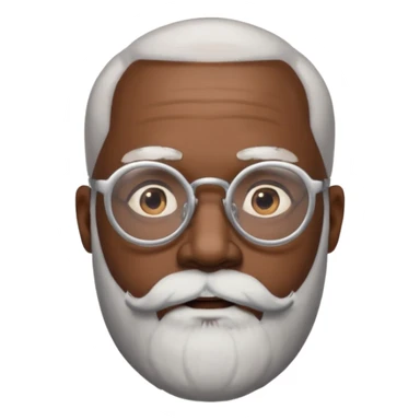 bald headed silver beard black man glasses sticker