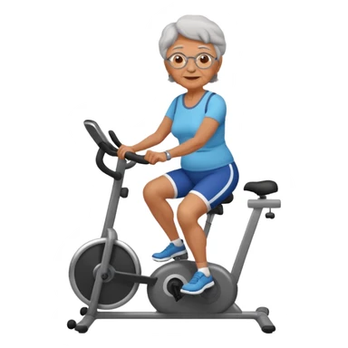 Grandma on a exercise bike sticker