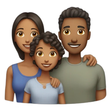 a mixed-race family with 2 young kids and a dog sticker