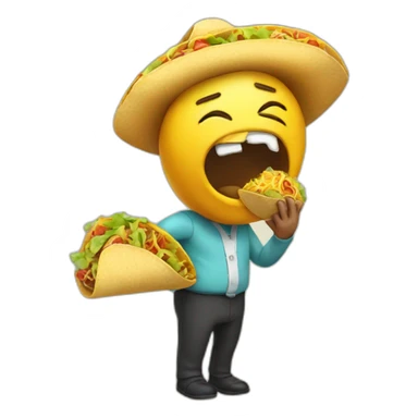 a fart eating a taco sticker