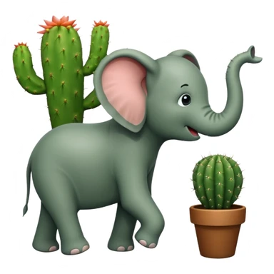 elephant and cactus sticker