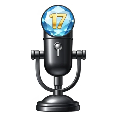 I want these emojis 💎🎤 in one frame with the number 17 I don't want a girl or boy in the pictures. sticker