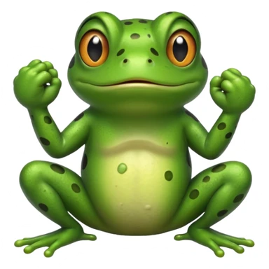 Frog with fist up sticker