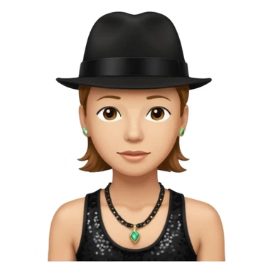 Donnie Wahlberg from NKOTB with light brown hair, black hat, black sequin tank top, necklace sticker