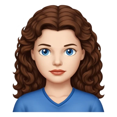 Heather Langenkamp with blue eyes, long brown hair sticker