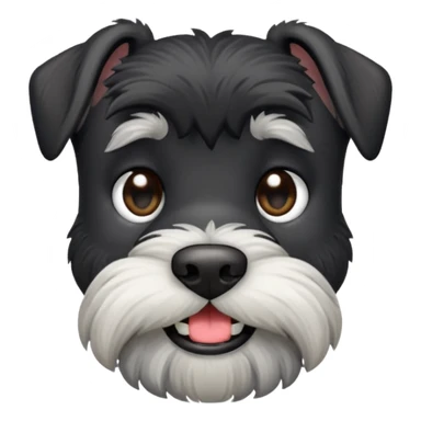 black schnauzer dog old with one tooth sticker