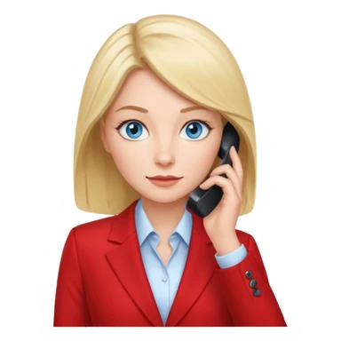 business woman with blue eyes talking on the mobile phone sticker