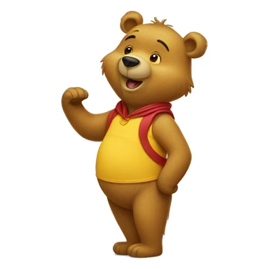 bear wearing a winnie the pooh costume sticker