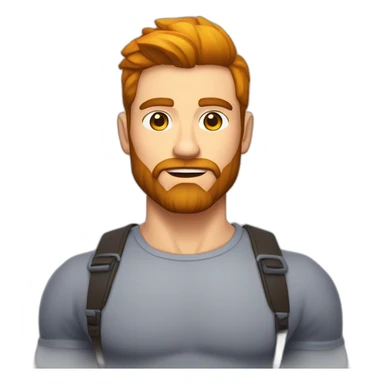 Homme-musclé-gay-barbu-roux-yeux bleux sticker