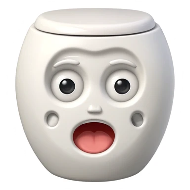 A toilet with a face inside the toilet  sticker