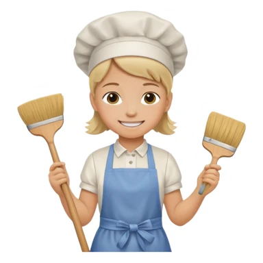 a child helping to clean up, etiquette theme sticker