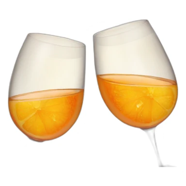 Two glasses of orange wine are clinking sticker