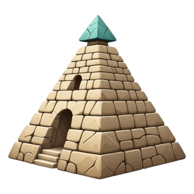 crea un emoji moderno de una pirámide, que esté ambientado en la civilización mesoamericana sticker