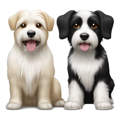 black & white havanese dog and carolina dog  sticker