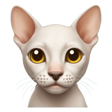 Hairless cat with brown nose sticker