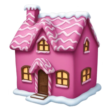 Cosy dark pink gingerbread house  sticker