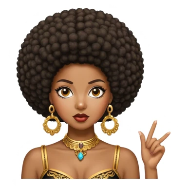Sassy fancy black girl with Afro sticker