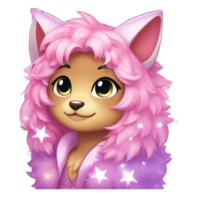 Anthro Shiny Pastel Glitter Sparkle Stars Pink Gradient Anime Chibi Fakémon Fur Sona sticker