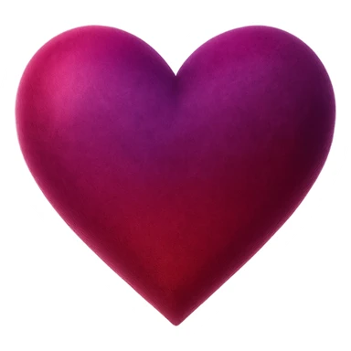 heart with a soft velvet gradient, digital illustration, no background sticker