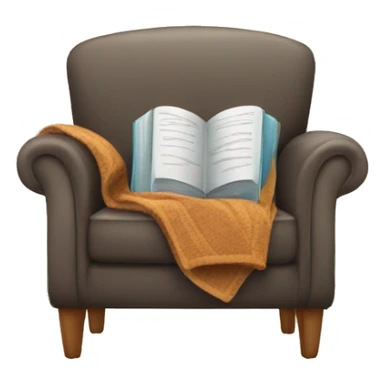 Armchair with blanket and book sticker
