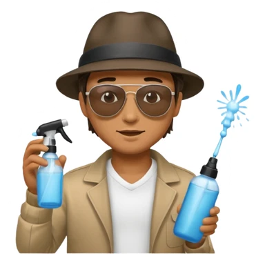 man spraying with spray sticker