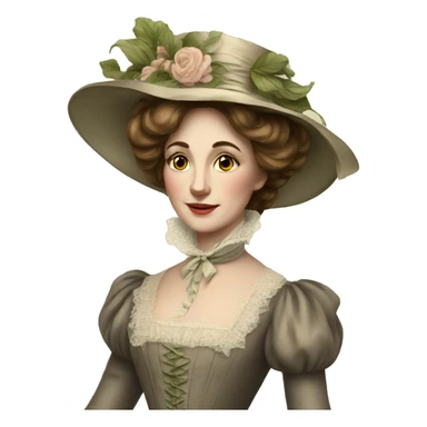 Victorian lady sticker