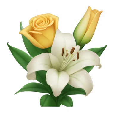 rose and lily bouquet sticker