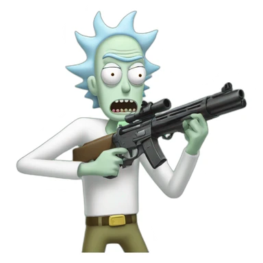 Rick and Morty with guns sticker