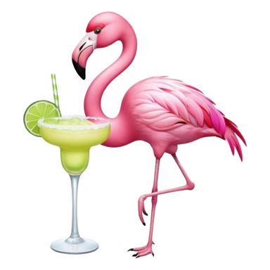 Flamingo with margarita  sticker