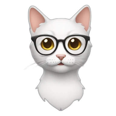 cat with nerd face sticker