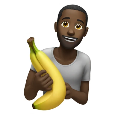 black man eating a banana  sticker