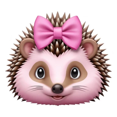 hedgehog with a pink bow emoji sticker