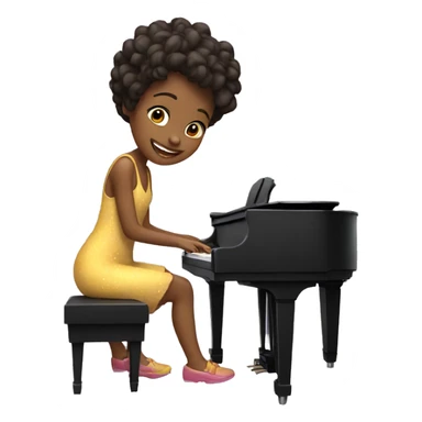 A girl who celebrates her birthday by playing the piano sticker