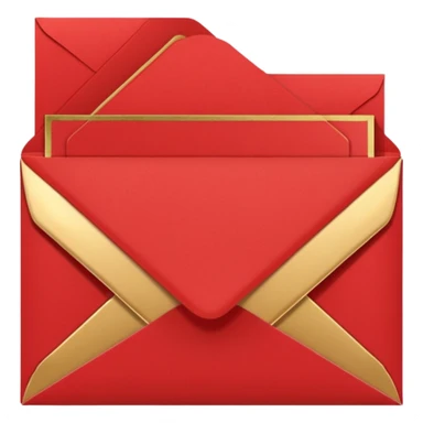 red greeting card with envelope sticker