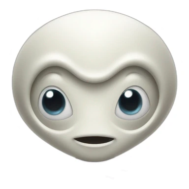 White little alien with tentacles on chin and alien ears and dark eyes sticker