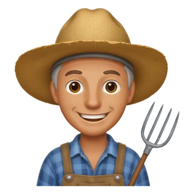 farmer with pitchfork sticker
