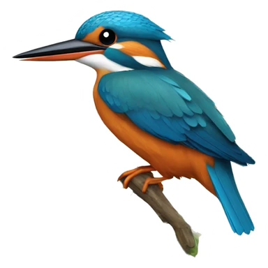 Kingfisher on a letter C made of branches sticker