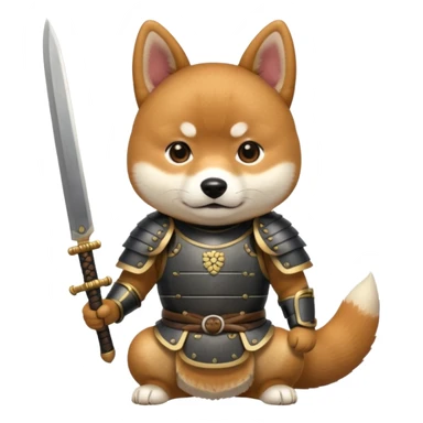 dog japan ancient samurai with small knife sticker