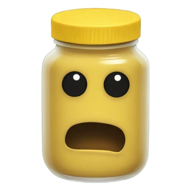 A jar of mustard with dead x eyes  sticker