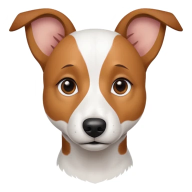 a fully white jack russell the size of a kelpie with light brown ears and a light brown patch on one eye sticker